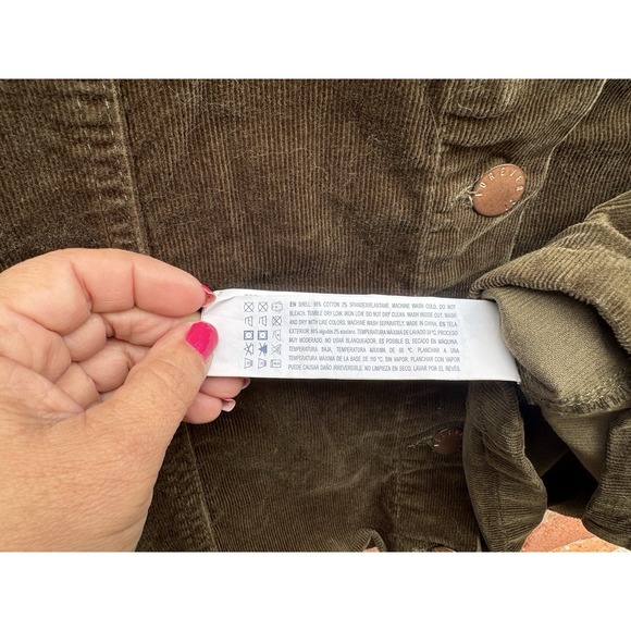 Forever 21 Women's Green Corduroy 100% Cotton Short Mini Button Skirt Size 27 - Picture 6 of 6